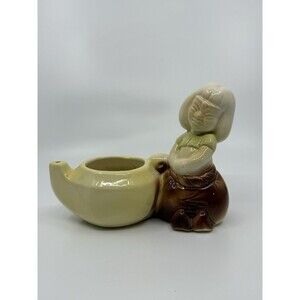 Vintage Asian Girl with Teapot Ceramic Planter Good Condition